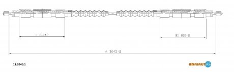 FIAT Трос ручного тормоза задн.Ducato,Jumper 94- ADRIAUTO 11.0249.1 (фото 1)