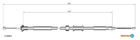 FIAT Трос ручного тормоза Panda 03- 1430 1182 прав. ADRIAUTO 11.0268.1 (фото 1)