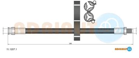 FIAT Шланг тормозной зад. лев.Ducato -02 ADRIAUTO 11.1207.1