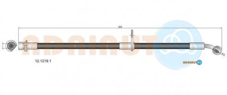 HONDA тормозной шланг перед.лів. FR-V 1.7-2.0 04- ADRIAUTO 12.1219.1 (фото 1)