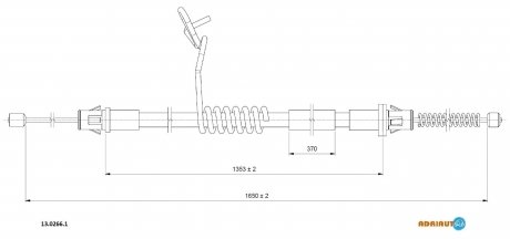 FORD Трос ручного тормоза Transit лев. 07- ADRIAUTO 13.0266.1