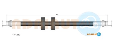 FORD Шланг тормозной задн. бараб. тормоз Mondeo -96 ADRIAUTO 13.1250