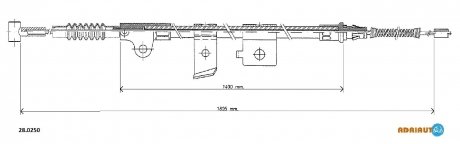 Тросик стояночного тормоза ADRIAUTO 28.0250 (фото 1)