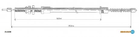 PEUGEOT Трос ручного тормоза 305 -88 ADRIAUTO 35.0208 (фото 1)