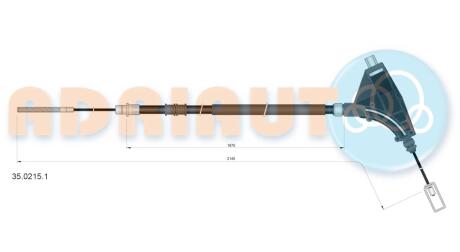 PEUGEOT Трос ручного тормоза перед. 607 ADRIAUTO 35.0215.1