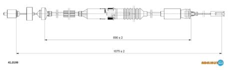 RENAULT трос зчеплення ESPACE 1.9 99-02 ADRIAUTO 41.0199