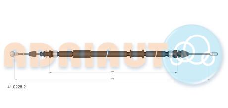 OPEL Трос ручного тормоза задний MOVANO B 10- ADRIAUTO 41.0228.2