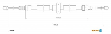 Трос ручного тормоза RENAULT Grand Sceniс III (лев./прав.) ADRIAUTO 41.0299.1 (фото 1)