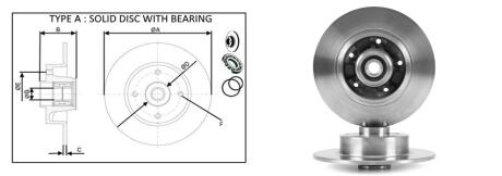 Диск гальмівний задній (без підшипника) 260x86,2 Renault Fluence, Megane III, CC, 08- APLUS 61411BAP