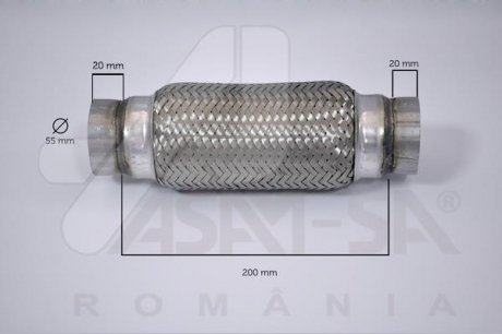 Гофра глушника 55*150 MM ASAM 60101