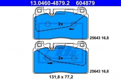 Комплект тормозных колодок, дисковый тормоз ATE 13.0460-4879.2 (фото 1)