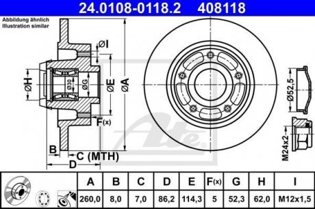 Тормозной диск bear&sensor ATE 24010801182