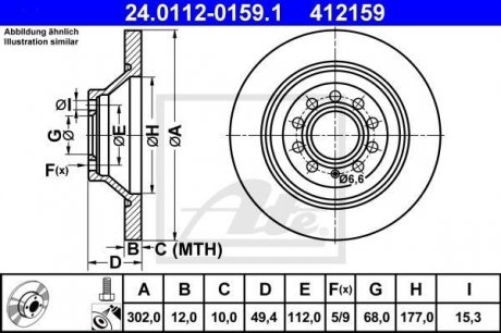 Тормозной диск ATE 24011201591 (фото 1)