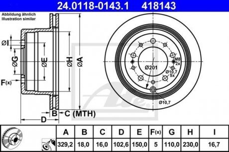 Тормозной диск ATE 24.0118-0143.1 (фото 1)