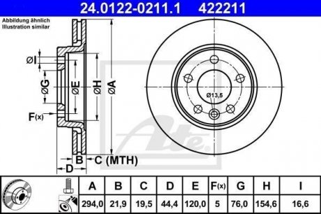 Тормозной диск ATE 24012202111 (фото 1)