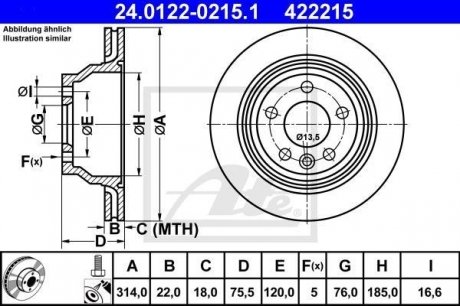 Тормозной диск ATE 24012202151 (фото 1)