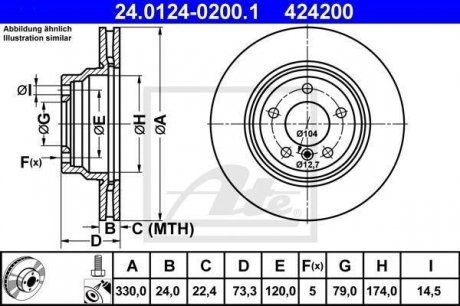 Тормозной диск ATE 24012402001 (фото 1)