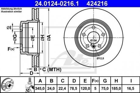Тормозной диск ATE 24.0124-0216.1 (фото 1)