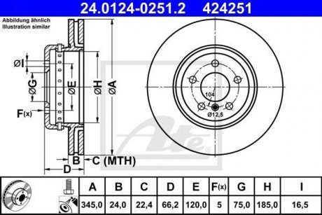 Тормозной диск двосекційний ATE 24012402512