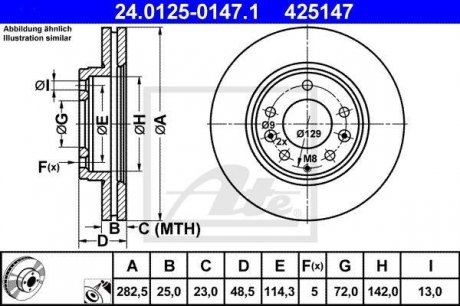 Тормозной диск ATE 24.0125-0147.1 (фото 1)