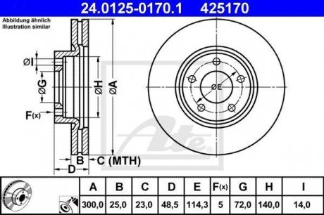 Тормозной диск ATE 24.0125-0170.1