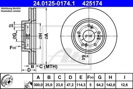 Тормозной диск ATE 24.0125-0174.1 (фото 1)
