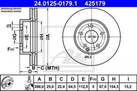 Тормозной диск ATE 24.0125-0179.1