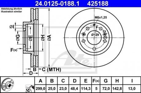 Тормозной диск ATE 24.0125-0188.1 (фото 1)