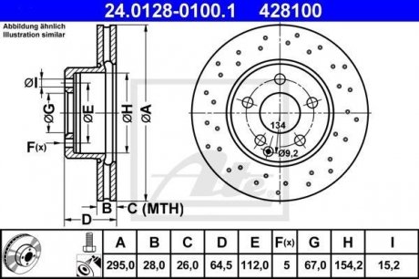Тормозной диск ATE 24.0128-0100.1 (фото 1)