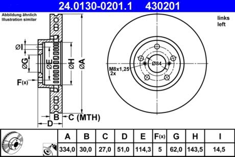 Диск тормозной передний ATE 24013002011