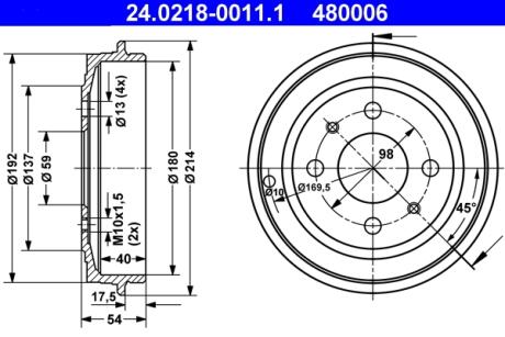 Тормозной барабан ATE 24021800111