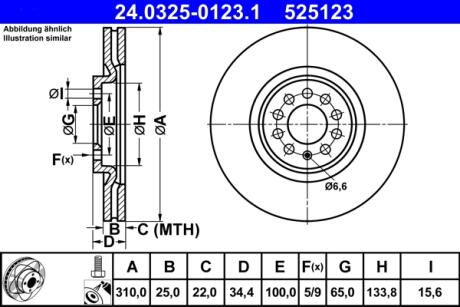 Диск гальмівний Power Disc ATE 24032501231