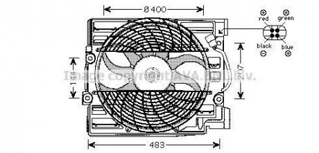 Вентилятор радиатора BMW AVA COOLING BW7509 (фото 1)