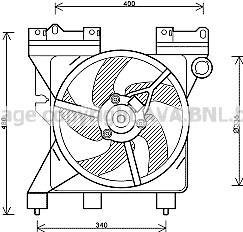 Вентилятор радіатора CITROEN BERLINGO/PEUGEOT PARTNER (96-) (вир-во) AVA COOLING CN7547 (фото 1)