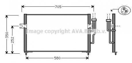 Конденсатор кондиционера MITSUBISHI CARISMA (DA) (95-) (AVA) AVA COOLING MT5100