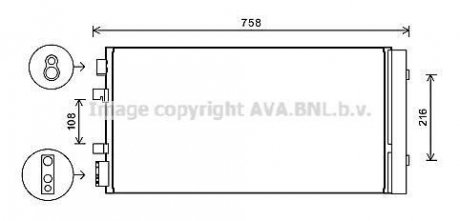Конденсер кондиционера RENAULT FLUENCE (08-) 1.5 dCi AVA COOLING RTA5483D (фото 1)