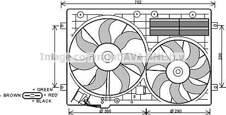 Вентилятор (комплект) AVA COOLING VW7529 (фото 1)