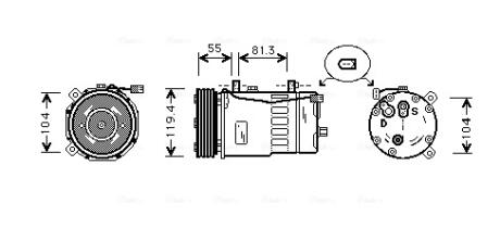 Kомпрессор кондиционера VW (AVA) AVA COOLING AIAK003