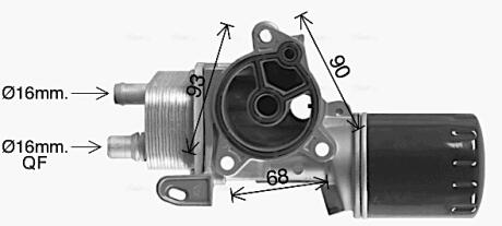 AVA CITROEN Масляний радіатор (з корпусом) C4 2.0 09-, C5 2.0 09-, JUMPER 2.0 15-, FORD, PEUGEOT AVA COOLING CN3327H