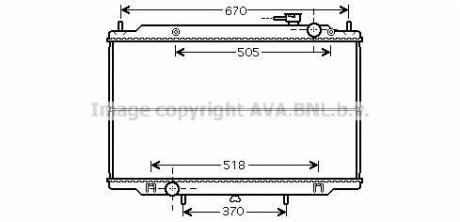 Радиатор охолодження NISSAN PICKUP D22-NP300 98+ (вир-во AVA) AVA COOLING DN2266