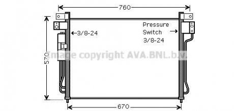 Радиатор охлаждения NISSAN NAVARA/PATHFINDER 2005- (выр-во) AVA COOLING DNA5299D (фото 1)