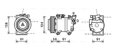 AVA NISSAN Компресор кондиц. NT400 14-, PATHFINDER III 2.5 05- AVA COOLING DNK344