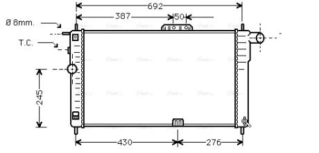 Радіатор охолодження DAEWOO NEXIA 15 MT - AC 94-(AVA) AVA COOLING DWA 2001