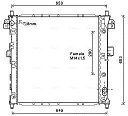 Радиатор охлаждения SSANG YONG ACTYON/ KYRON (05-) (AVA) AVA COOLING DWA2105