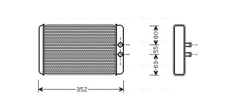 Радиатор отопителя CITROEN JUMPER, FIAT DUCATO(02-) (AVA) AVA COOLING FTA 6265