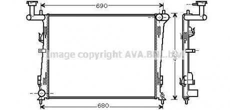 Радіатор охлаждения двигателя AVA COOLING KA2097 (фото 1)