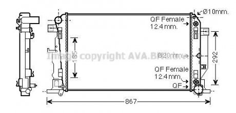 AVA MB Радиатор охолодження SPRINTER SERIES B906 (2007) SPRINTER 209D 2.2 CDI AVA COOLING MS2445