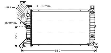 Радиатор охлаждения MERCEDES SPRINTER W 901-905 (95-) (AVA) AVA COOLING MSA2300