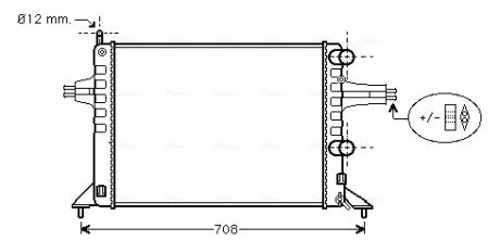 Радиатор охлаждения двигателя ASTRA G 1.2 MT -AC 98-04 (Ava) AVA COOLING OL 2257