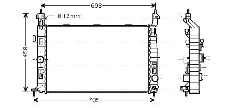 AVA OPEL Радіатор системи охолодження двигуна Meriva A 1.7DTi 03- AVA COOLING OL2348